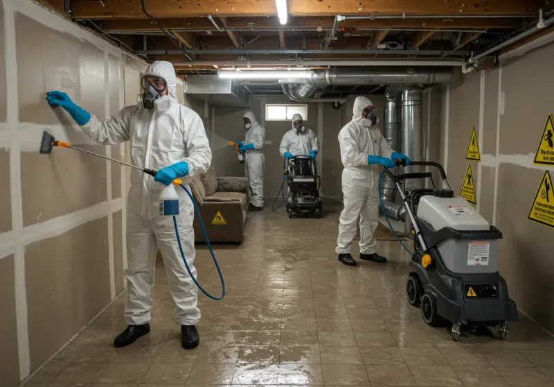 Basement Moisture Removal and Structural Drying process in Agua Dulce, CA